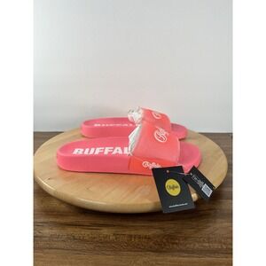 Buffalo WOMENS Pink Rose Glitter Slides Sandals Platform Shoes SlipOn‎ 7.5 EU 38